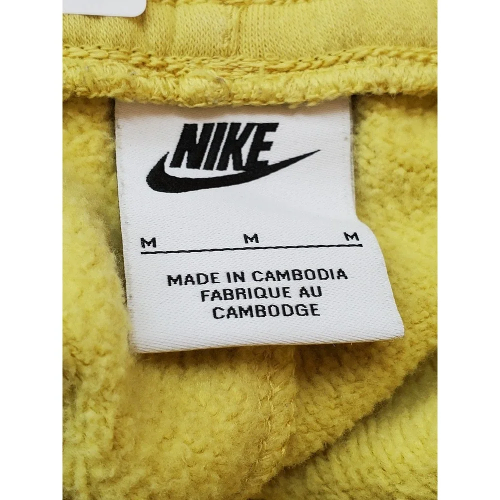 Nike Men Pants M Yellow Sweatpants‎ Fleece Swoosh BV2671-700 Logo 28